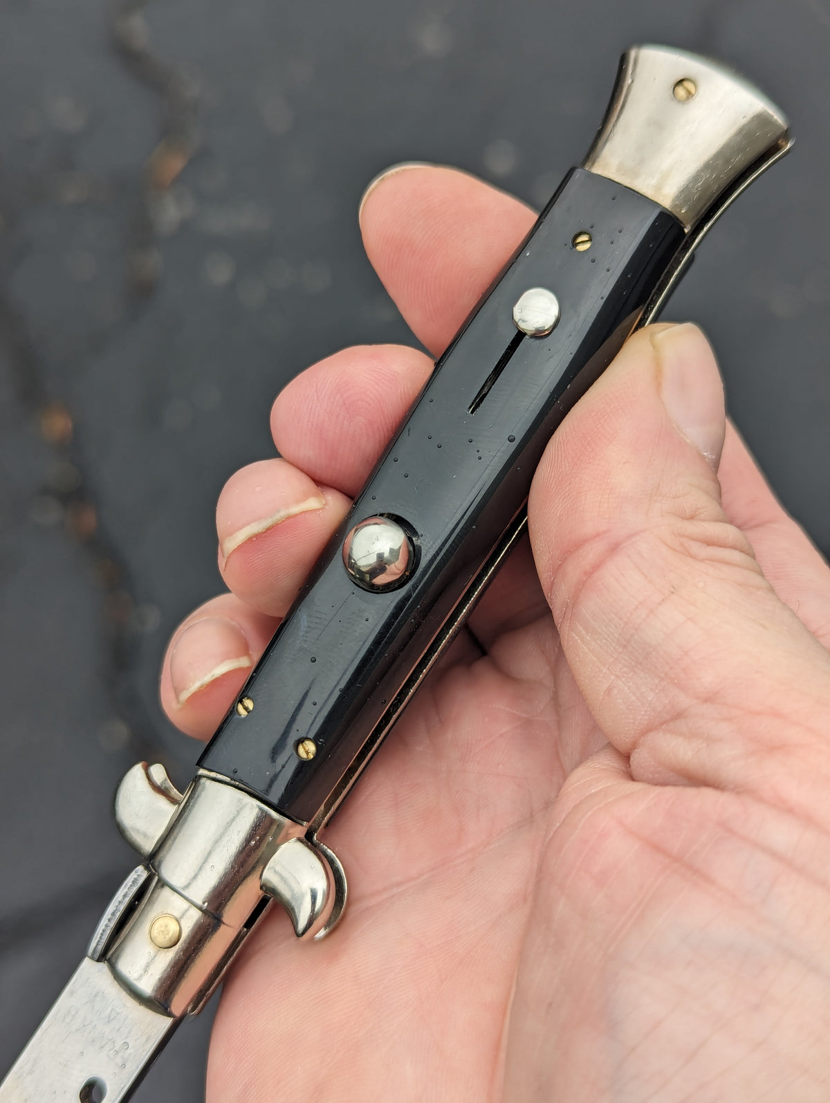 9" Frank Beltrame Black Scale Italian Stiletto Bayonet