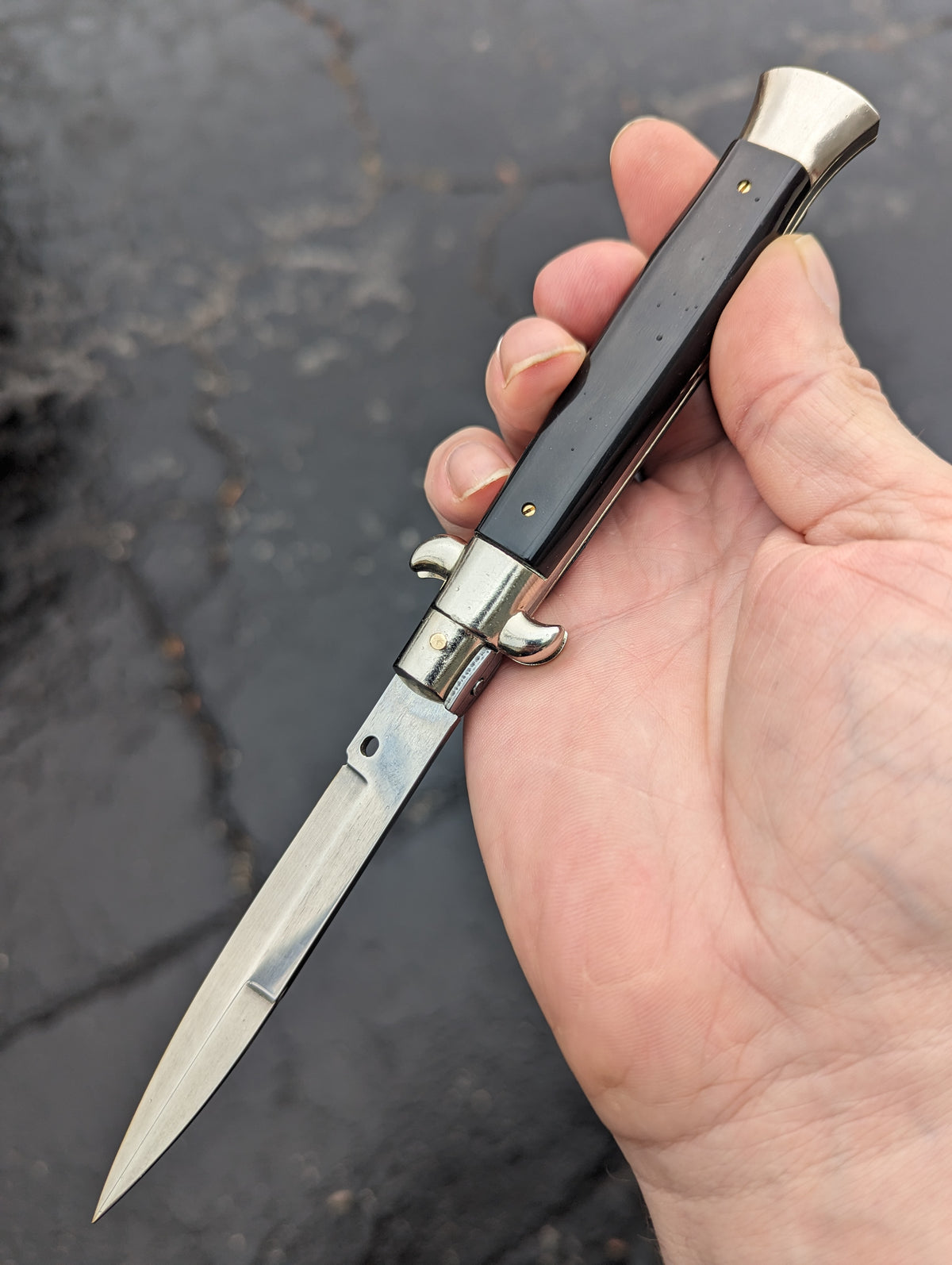9" Frank Beltrame Black Scale Italian Stiletto Bayonet