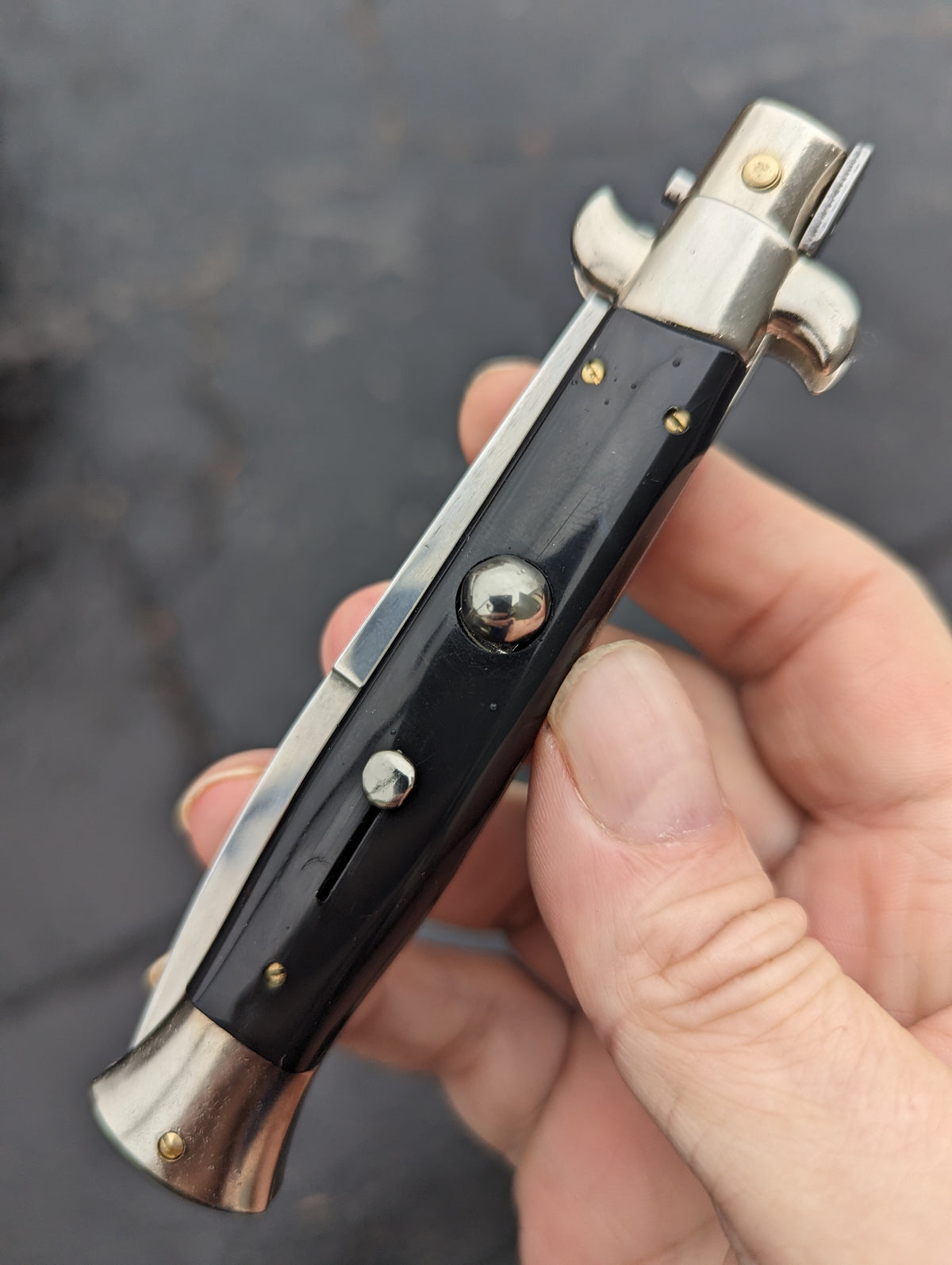 9" Frank Beltrame Black Scale Italian Stiletto Bayonet
