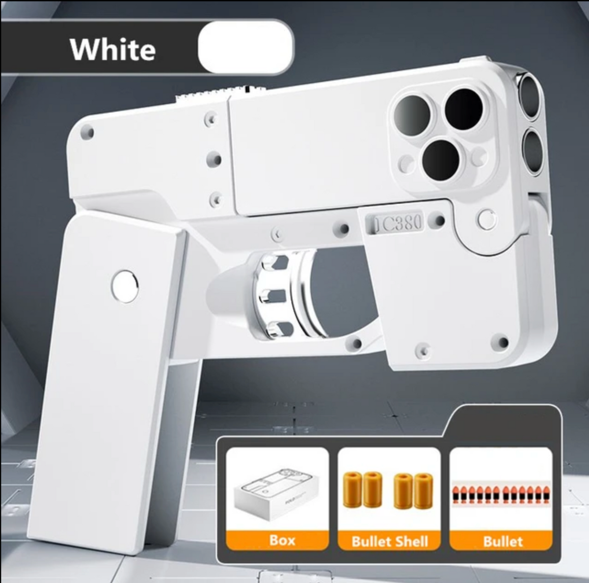 White Folding Toy Cell Phone Soft Bullet Launcher
