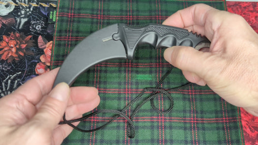 7.25" KARAMBIT TRAINING KNIFE FAUX DAMASCUS W/ SHEATH