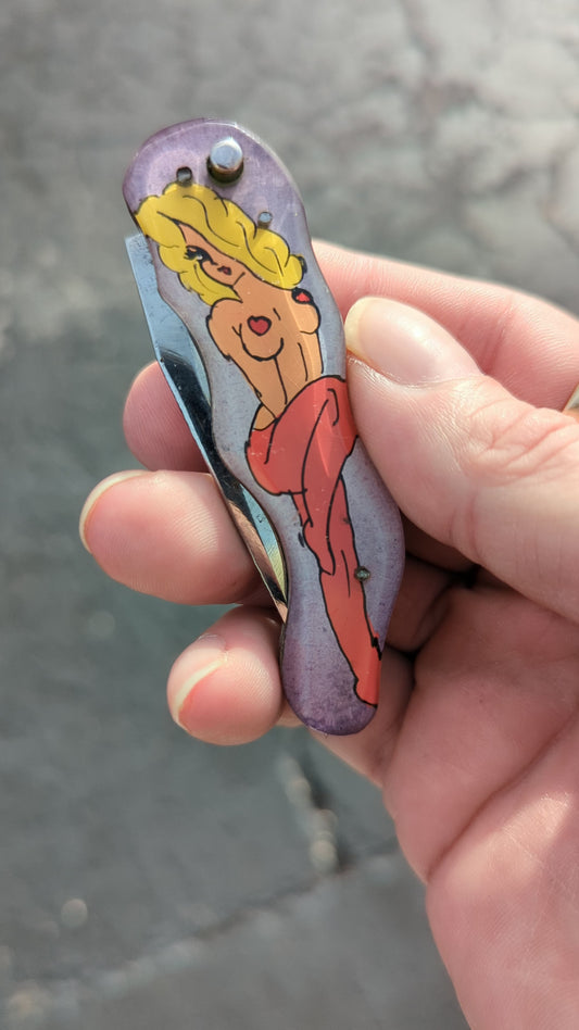 Vintage Russian Prison Made Pinup Knife 4