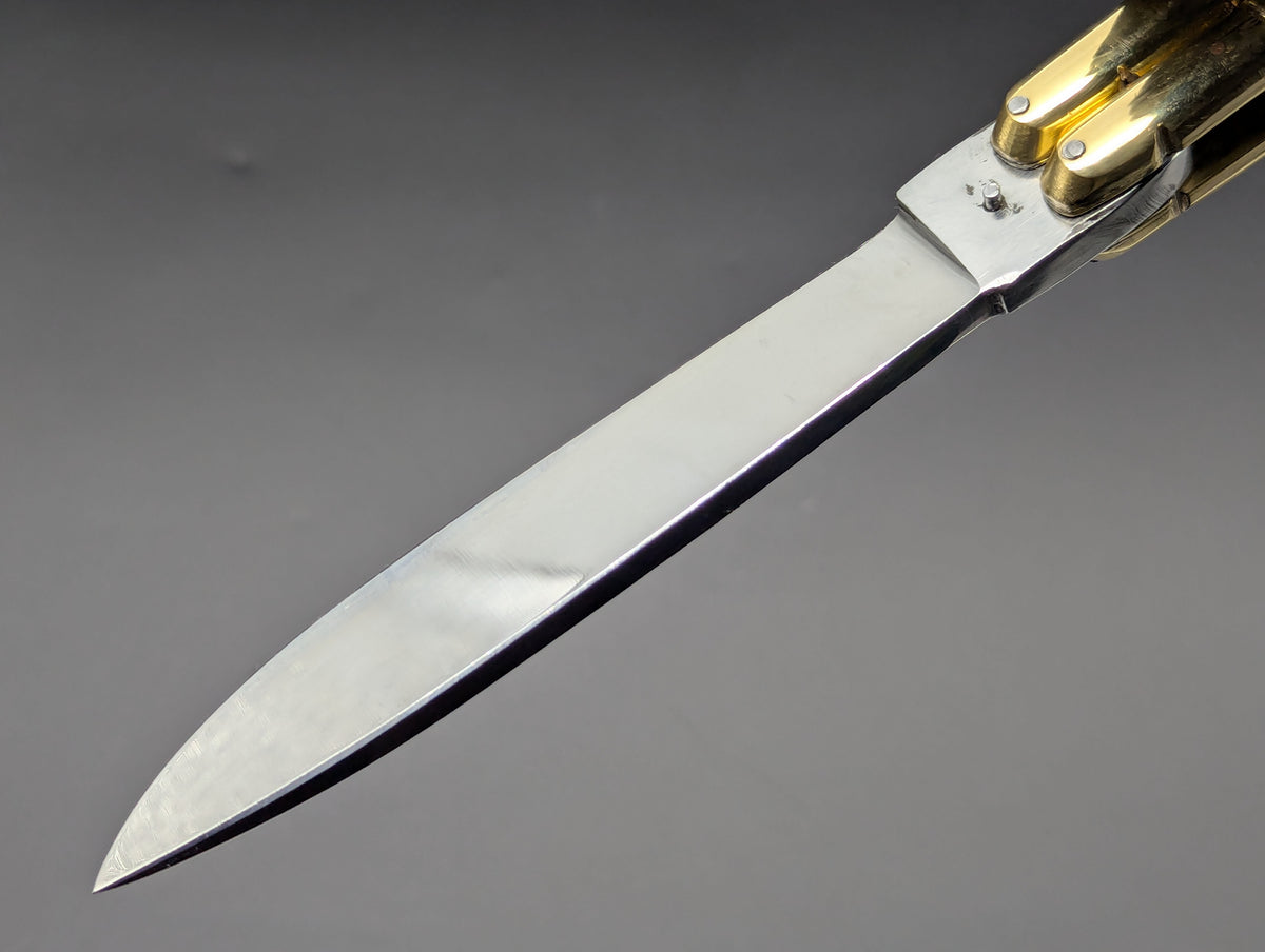 PHILIPPINES HANDMADE BALISONG SOLID BRASS HEAVYWEIGHT STRAIGHT BLADE
