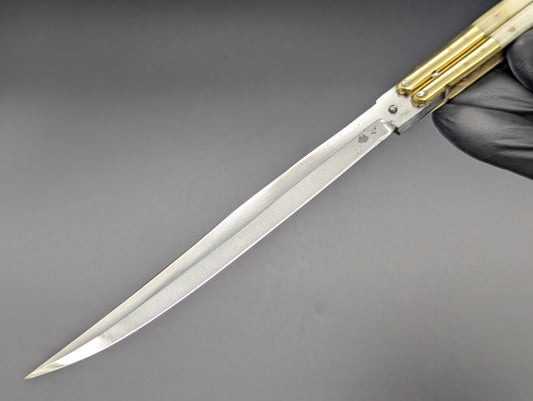 11" ULTRA SLIMLINE 2-TONE BONE & HORN FHM BALISONG CP