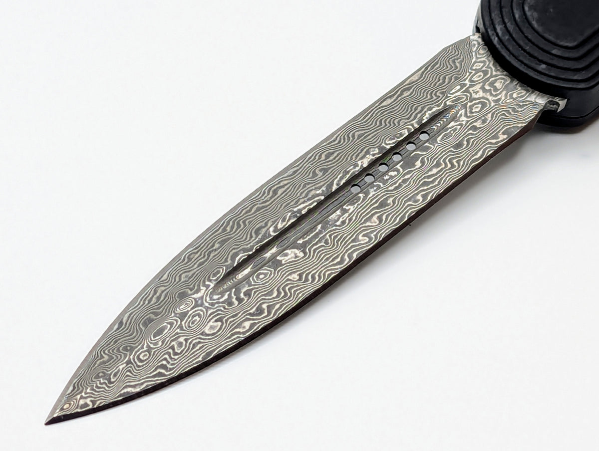 9.25" DAMASCUS D/A OTF KNIFE DOUBLE EDGE