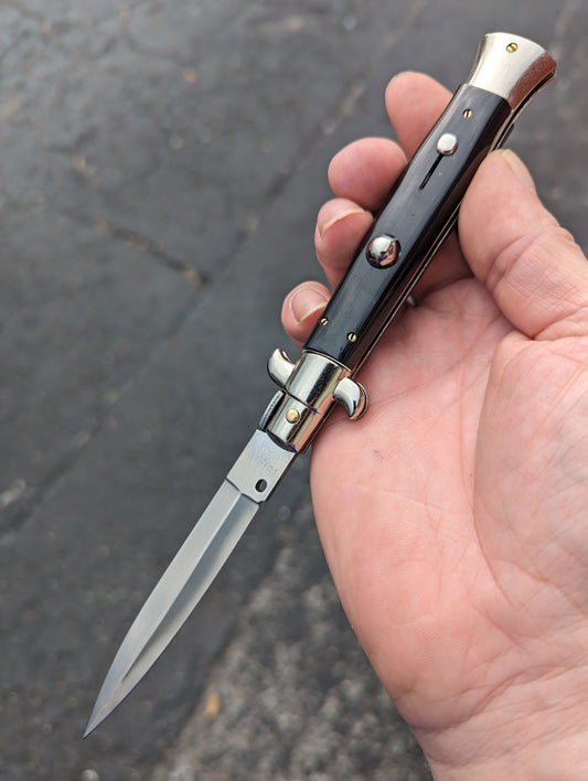 9" Frank Beltrame Black Scale Italian Stiletto Dagger