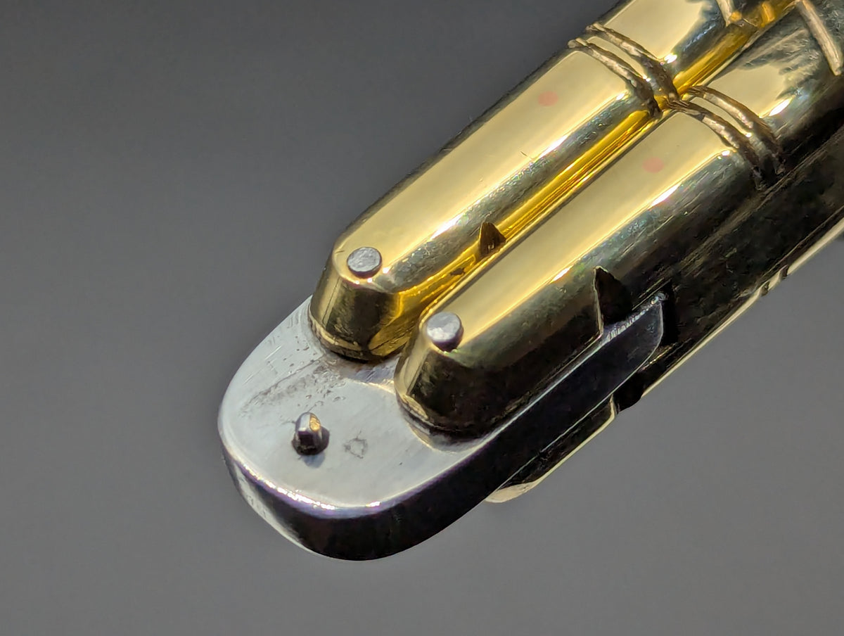 PHILIPPINES HANDMADE BALISONG SOLID BRASS HEAVYWEIGHT STRAIGHT BLADE