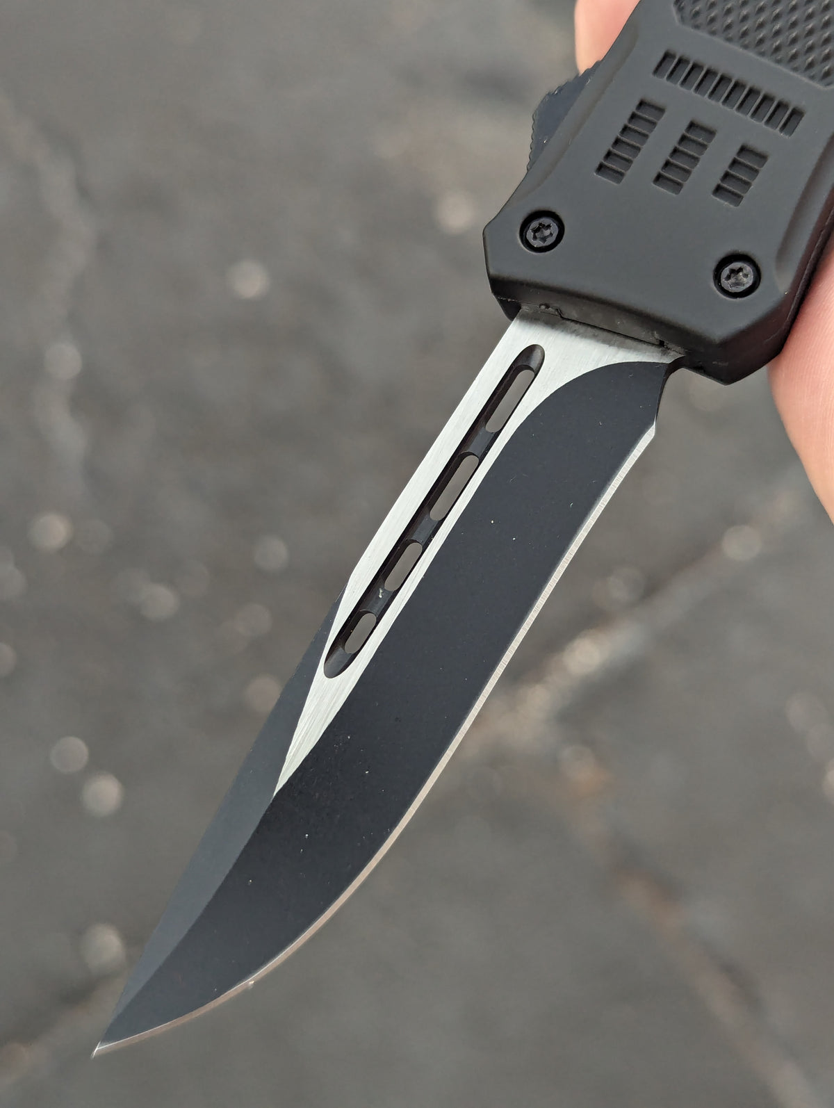 8.25" Single Edge CQB OTF Automatic Knife Black