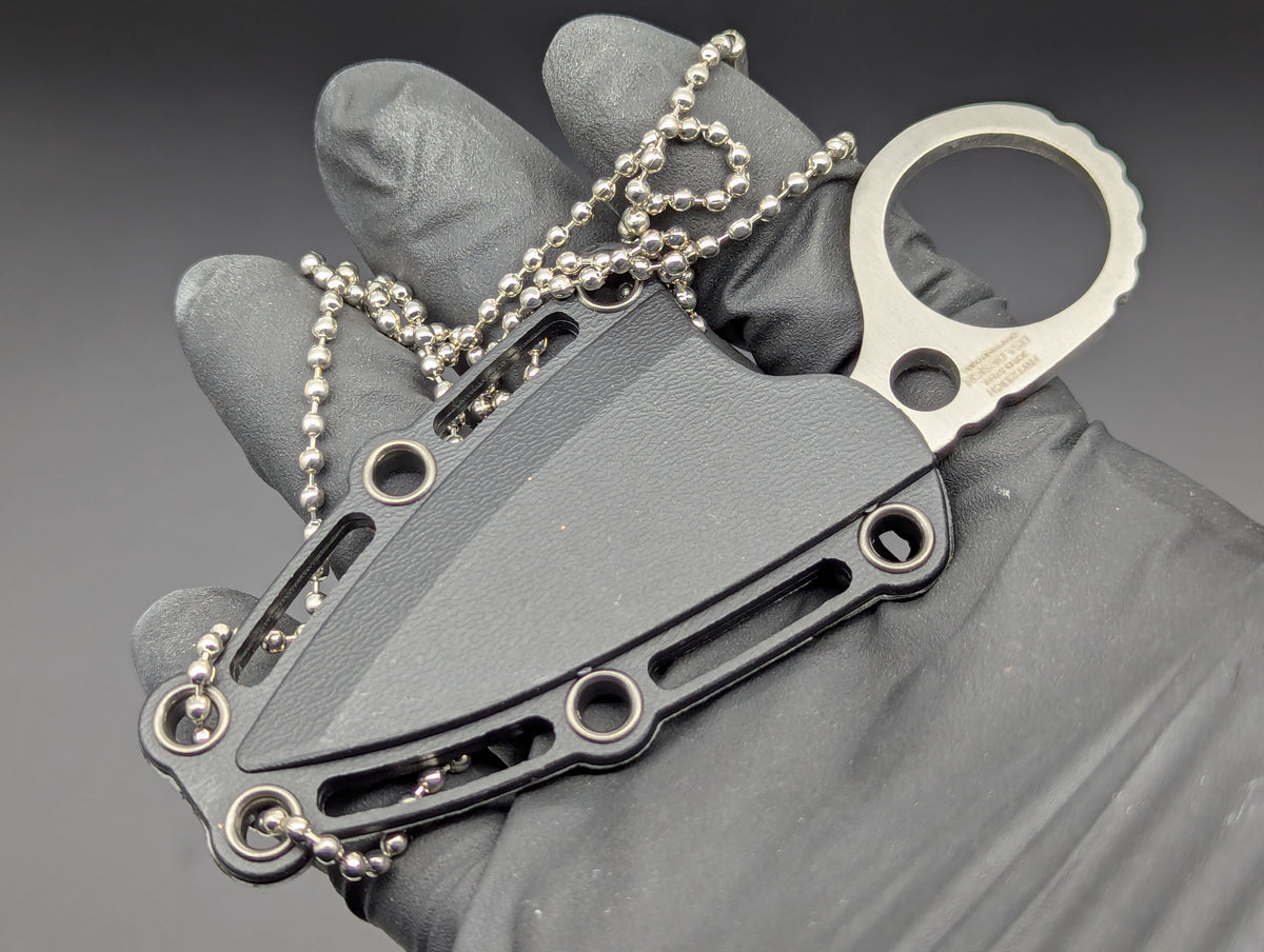 4" Wartech Ghost Skull Karambit Neck Knife Stainless