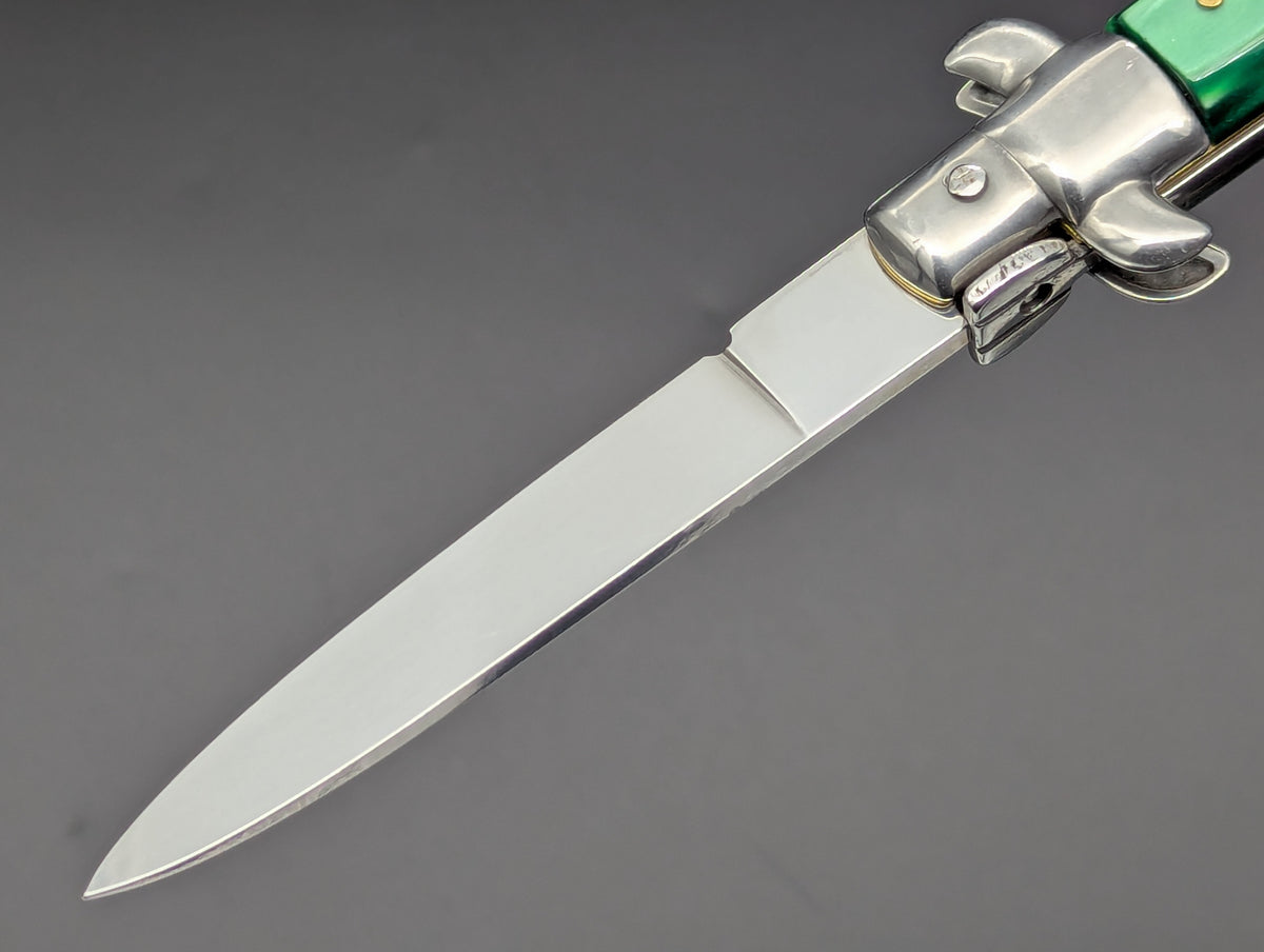 8" D.E.S. GARANTIE GREEN PEARLEX ITALIAN STILETTO