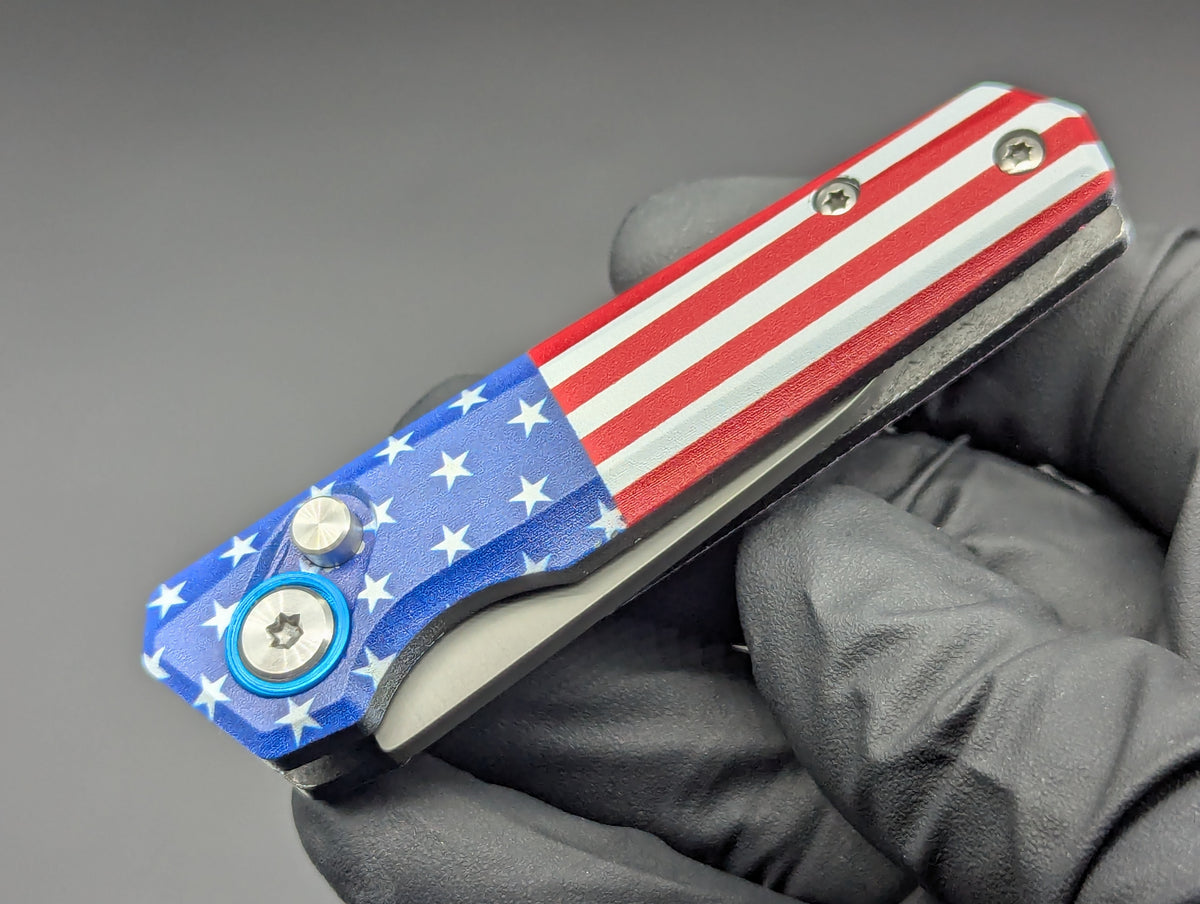 USA STARS AND STRIPES CALIFORNIA LEGAL SWITCHBLADE KNIFE