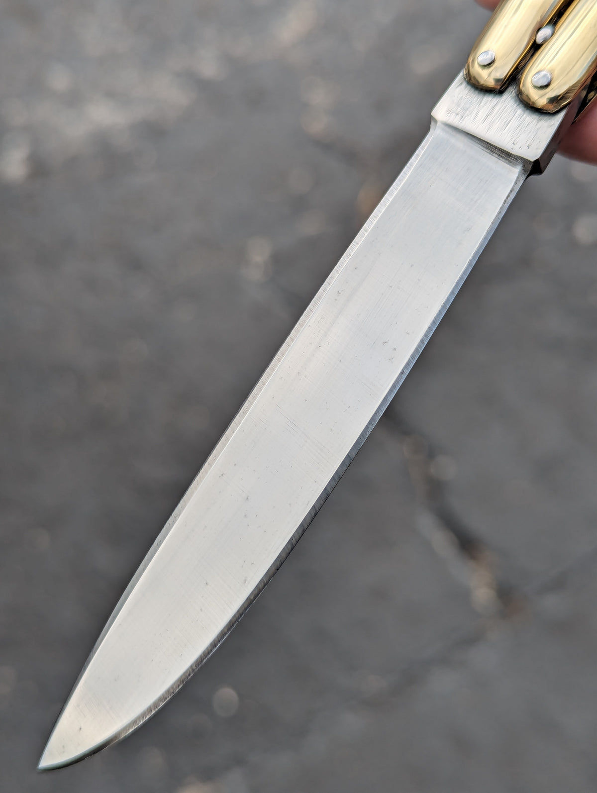 23cm/ 9" Solid Brass Milled FHM Balisong Knife Drop Point