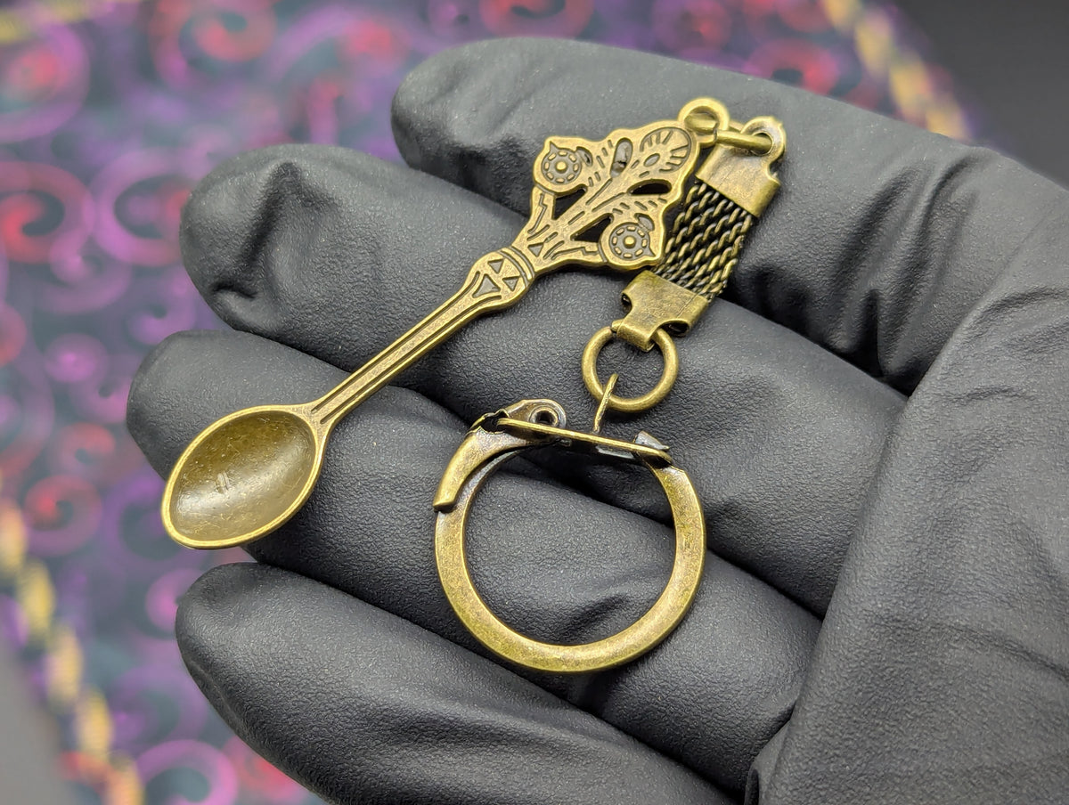 Antiqued Bronze Victorian Mini Big Spoon Keyring Ver. 2