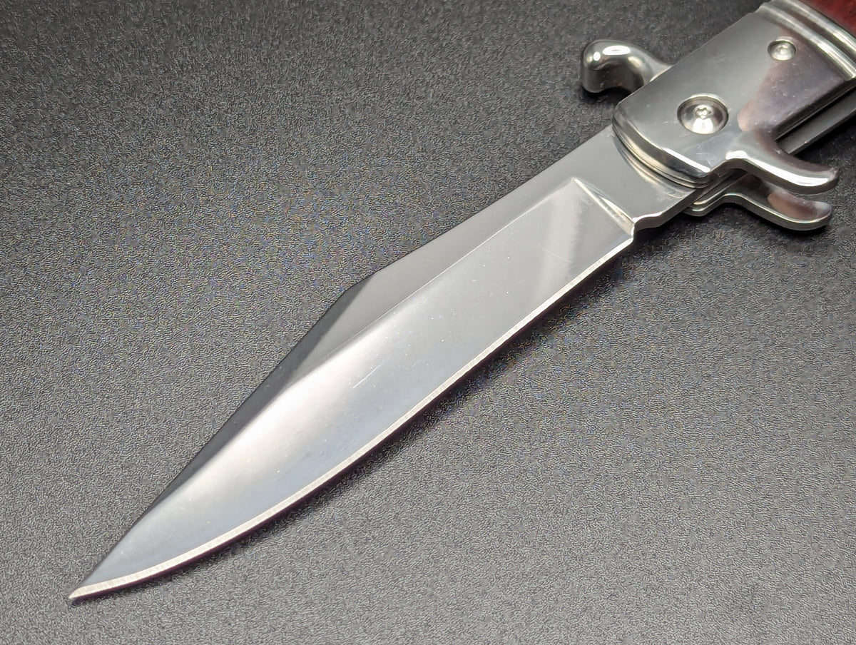 USSR Hidden Release Automatic Knife Red Wood