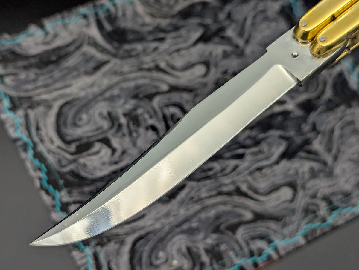 11" Clip Point Brass Batangas Philippines Handmade Balisong