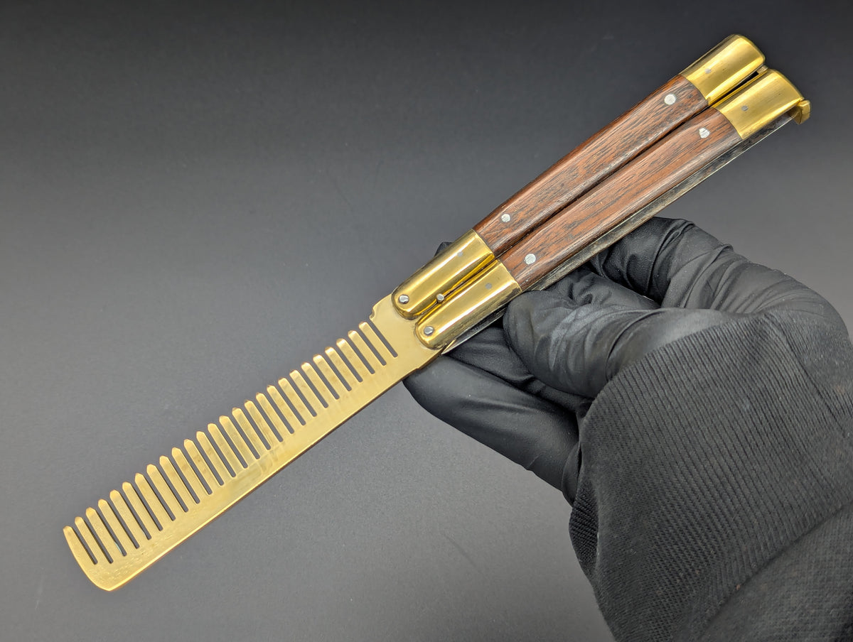 Philippines Handmade Wood & Brass Balisong Comb
