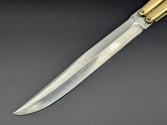 11" BRASS & STEEL CLIP POINT PHILIPPINES HANDMADE BALISONG