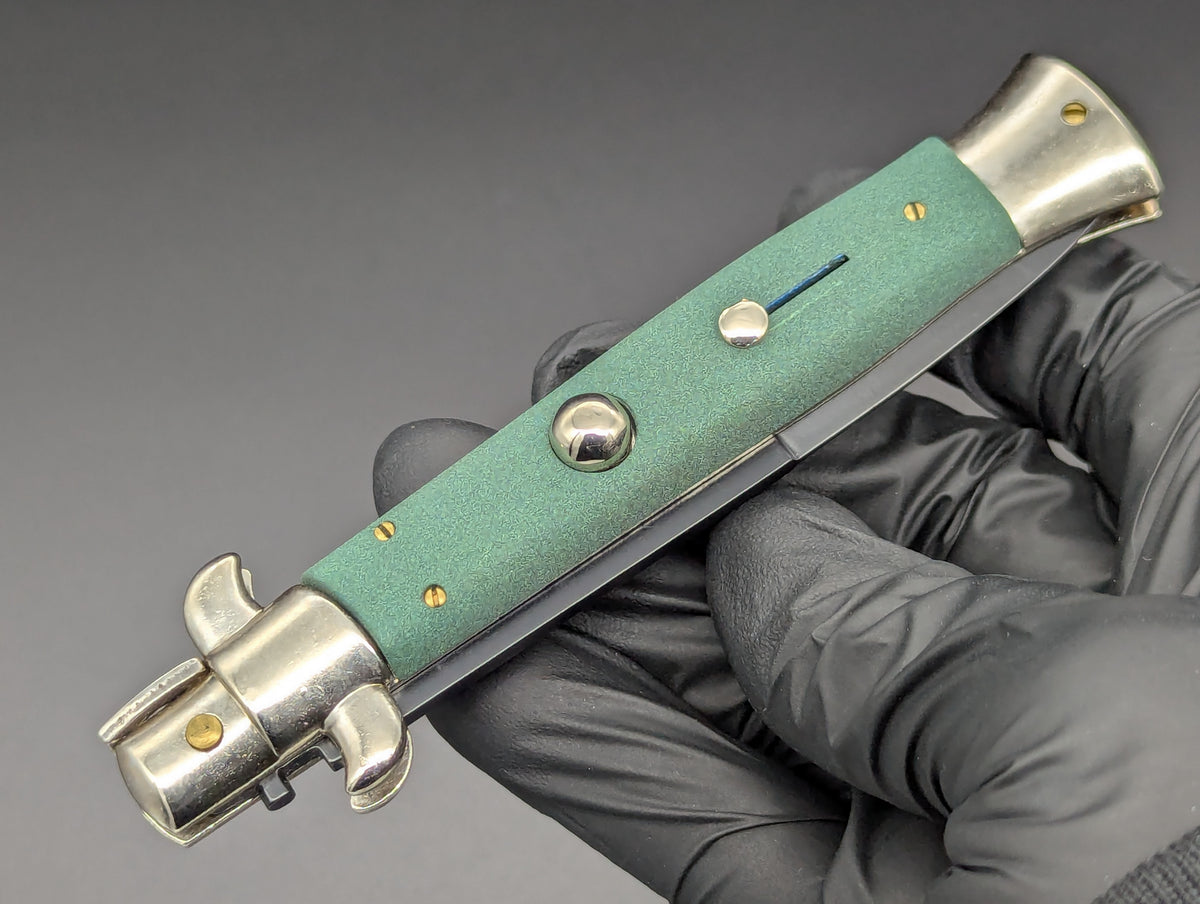NOS 9" FRANK B "STILETTO ITALY" Jade Green Italian Stiletto Knife Dagger