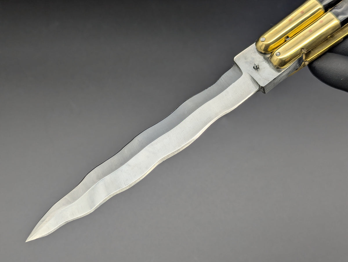 11" CARABAO HORN KRIS BLADE FHM BALISONG TEXTURED
