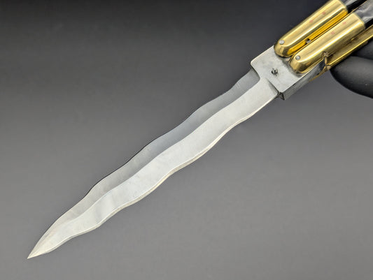 11" CARABAO HORN KRIS BLADE FHM BALISONG TEXTURED