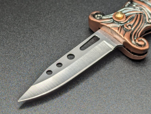 VINTAGE DRAGON TORCH LIGHTER SWITCHBLADE KNIFE CP
