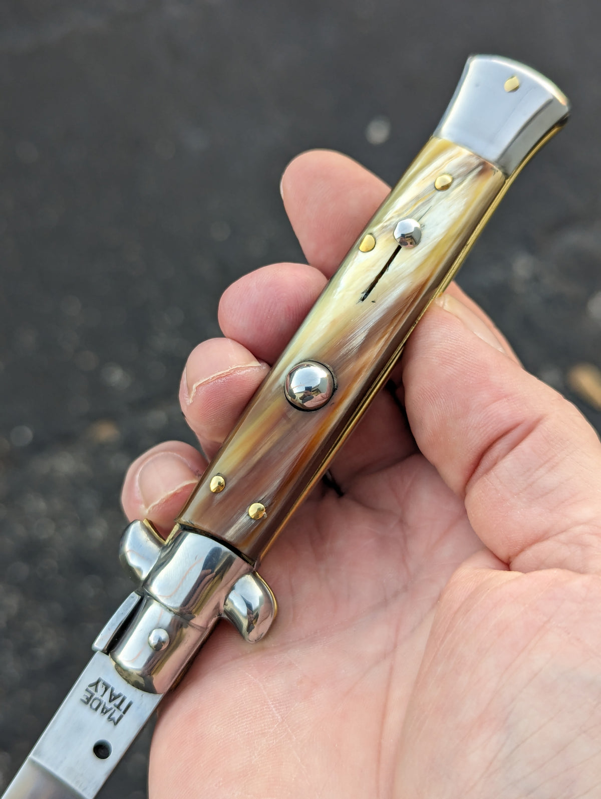 9" Renzo Beltrame Honey Horn Flat Grind Italian Stiletto #5