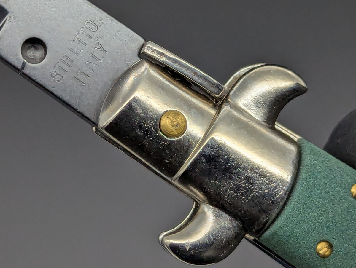 NOS 9" FRANK B "STILETTO ITALY" Jade Green Italian Stiletto Knife Dagger