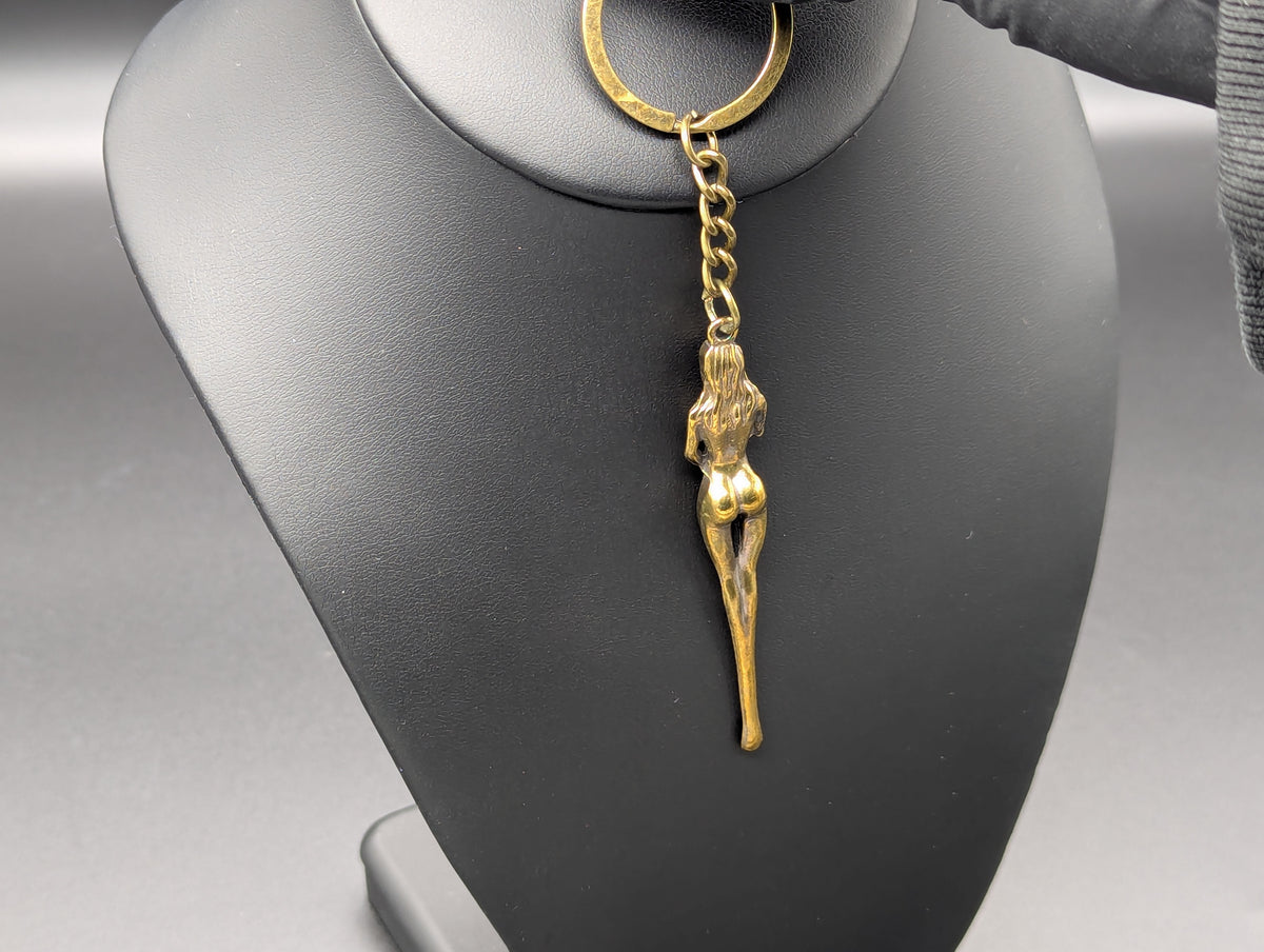 ANCIENT BRONZE BURLESQUE NUDIE TOOTSKI PARTY SPOON KEYRING