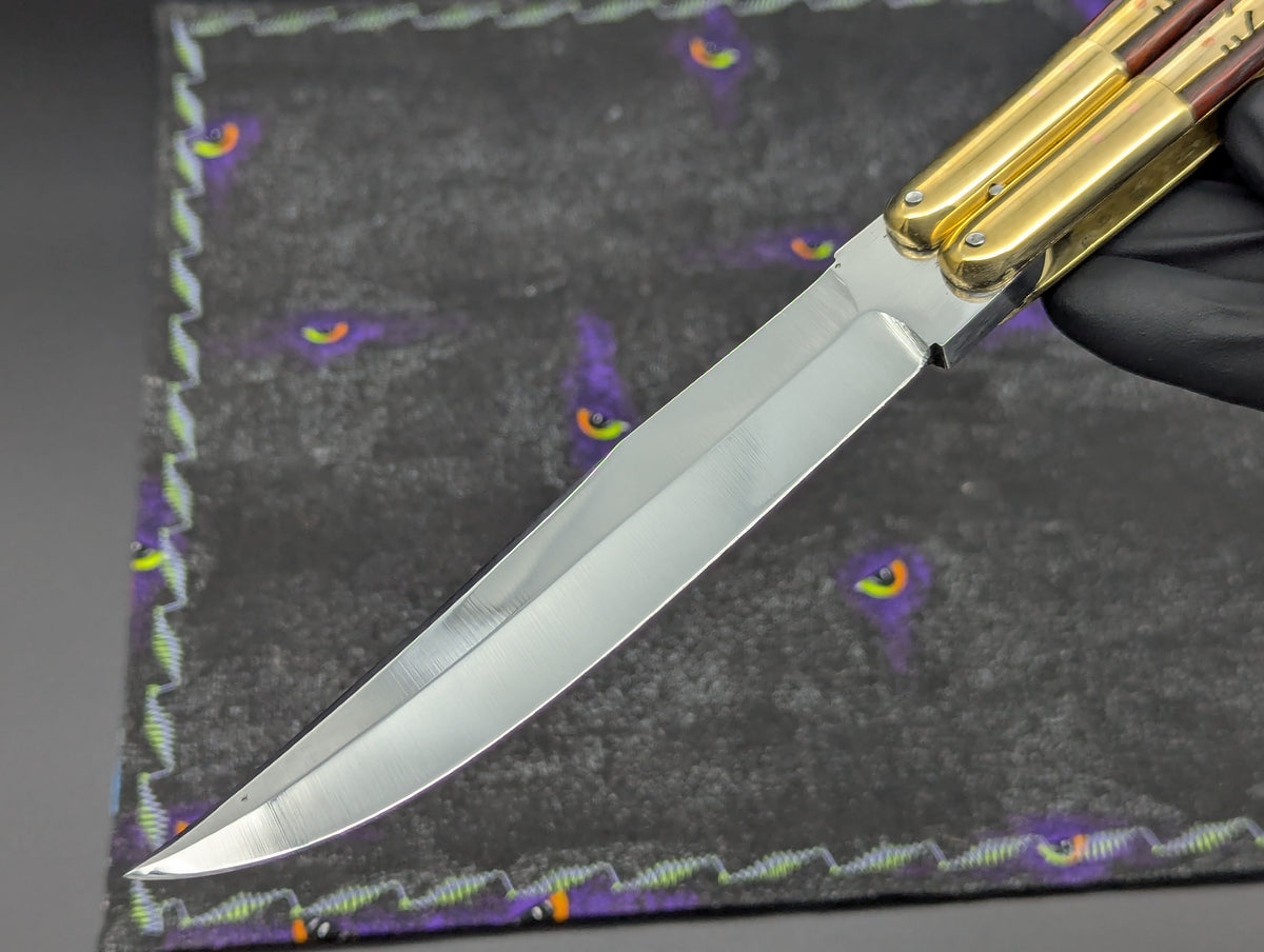 11" KALAPKUP Ultra Heavy Brass FHM Balisong Clip Point