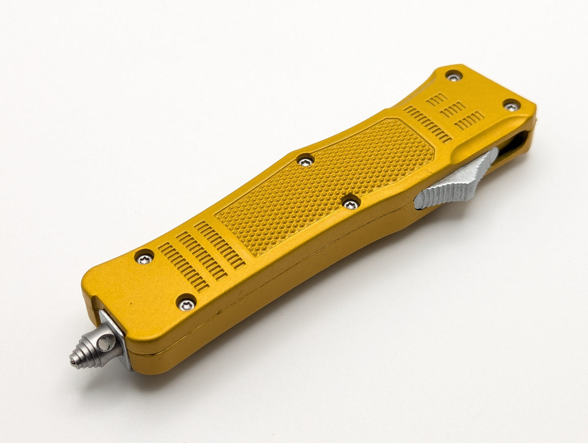 7" Mini Modified Tanto CQB OTF Automatic Knife Gold
