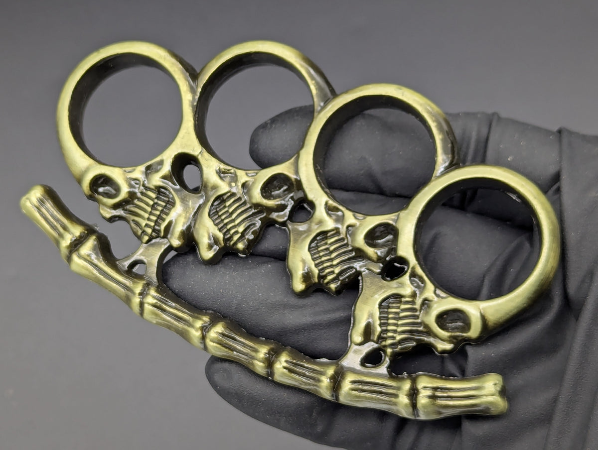ANTIQUED BRASS BONEYARD BRASS KNUCKLE DUSTER