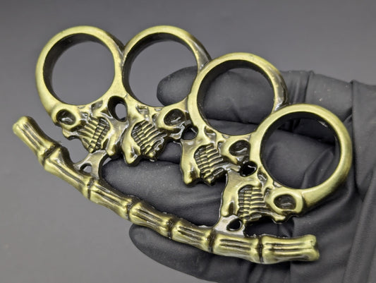 ANTIQUED BRASS BONEYARD BRASS KNUCKLE DUSTER