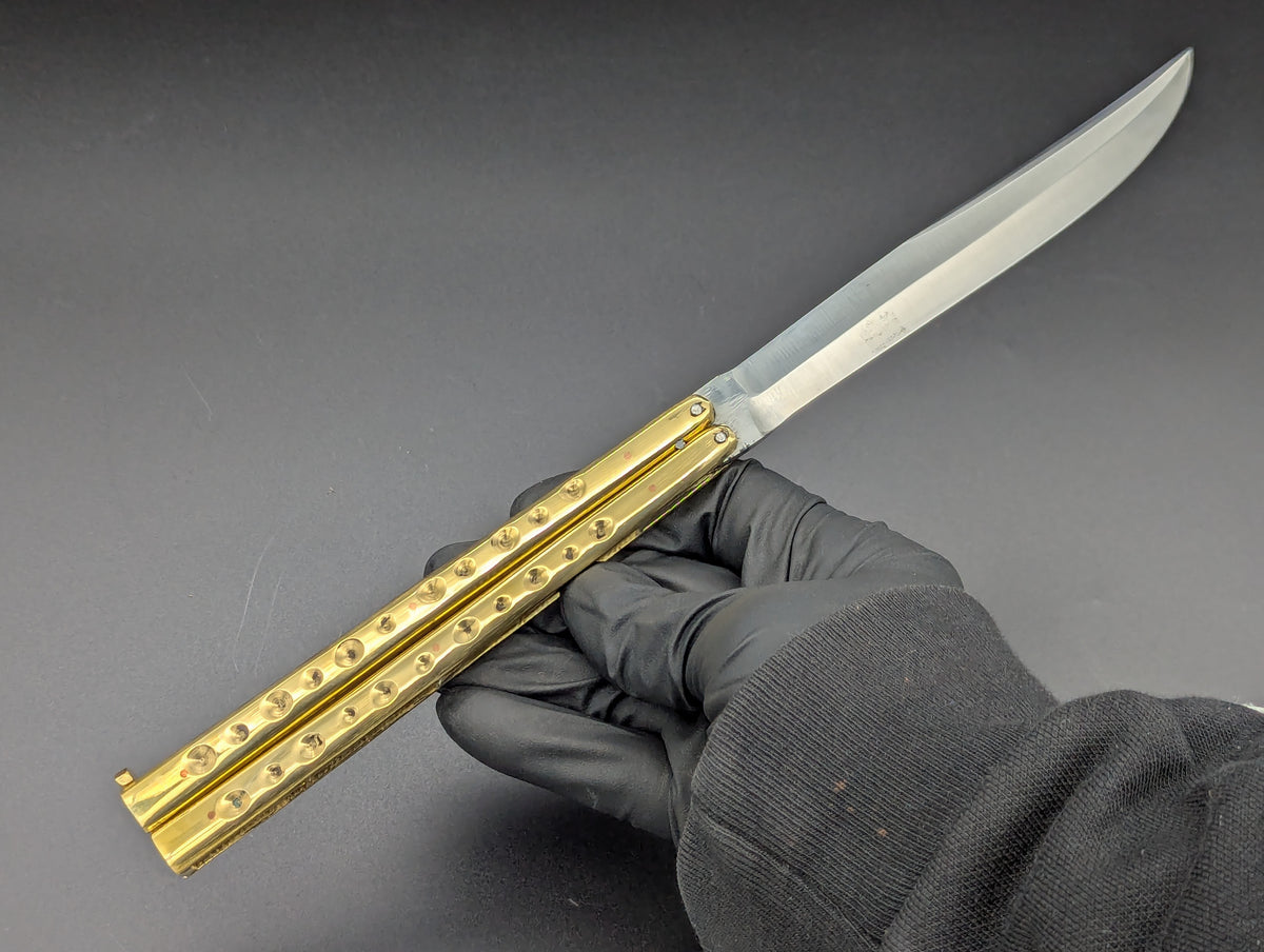 11" BRASS & STEEL CLIP POINT PHILIPPINES HANDMADE BALISONG