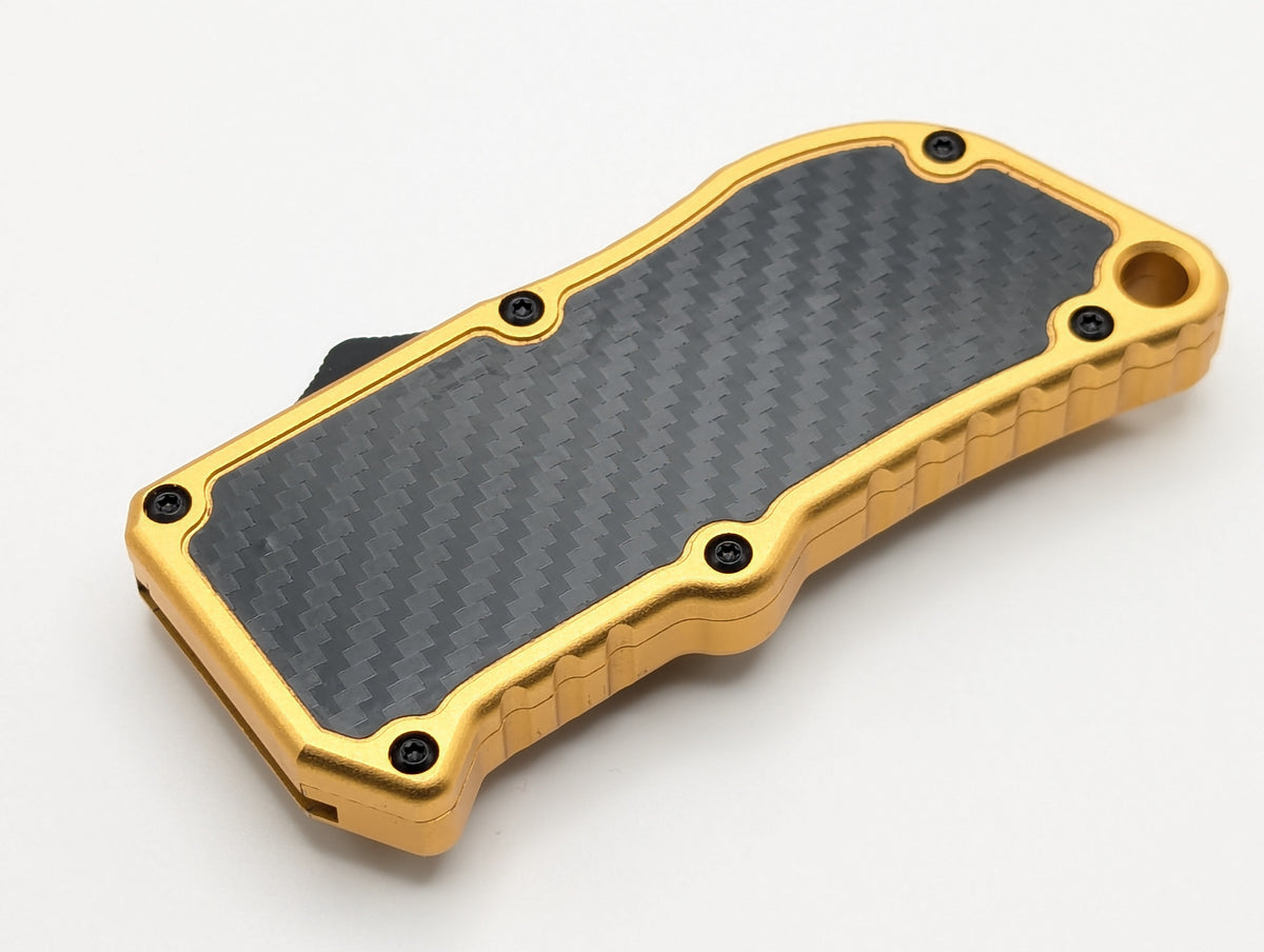 Gold Carbon Fiber D/A Box Cutter OTF Knife
