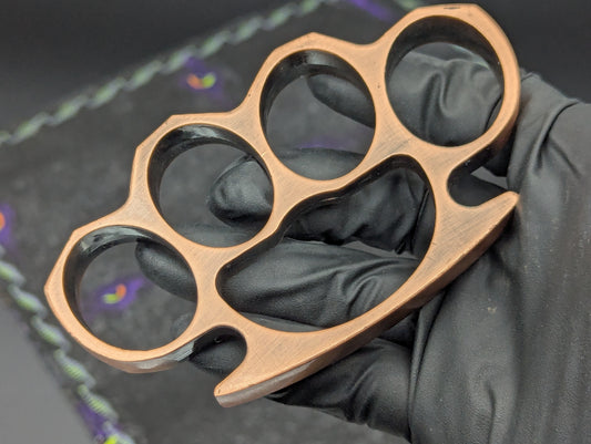 Copper Finish Square Top Brass Knuckle Duster Paperweight