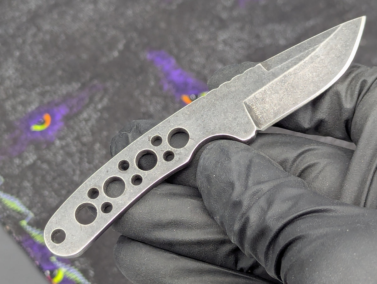 4.25" STONEWASHED FULL TANG MINI NECK KNIFE