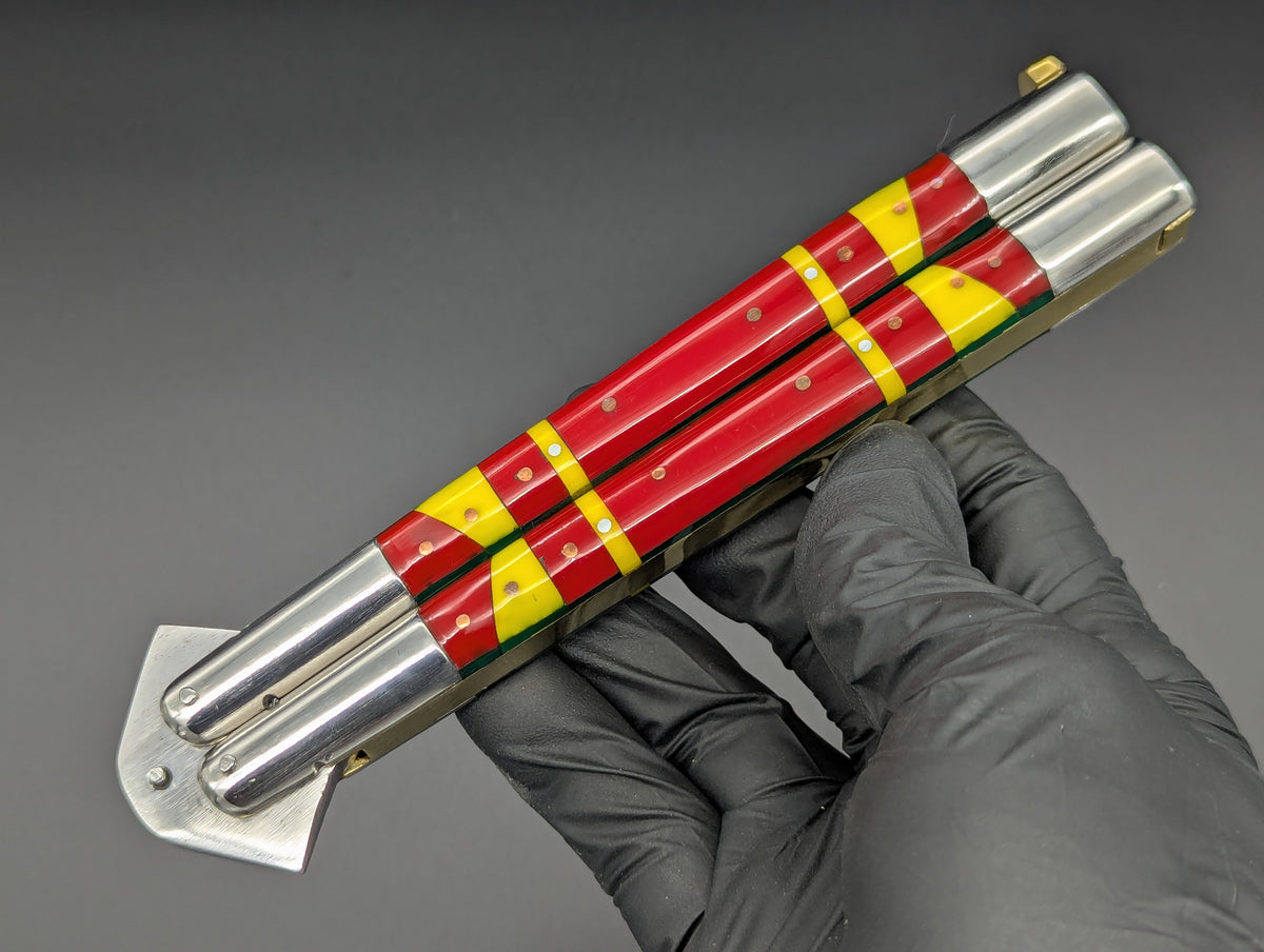 29cm 268g KRIS BLADE FIESTA FHM BALISONG RED/ YELLOW