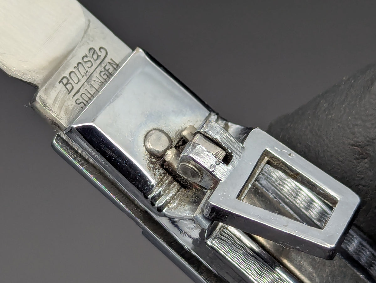 NOS ANTIQUE STAINLESS STEEL BONSA SWITCHBLADE LEVERLOCK KNIFE