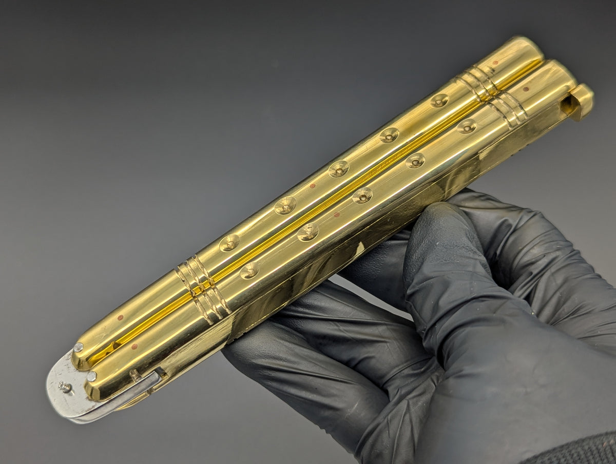 11" 336 GRAM HEAVYWEIGHT FHM BALISONG BRASS/ DROP