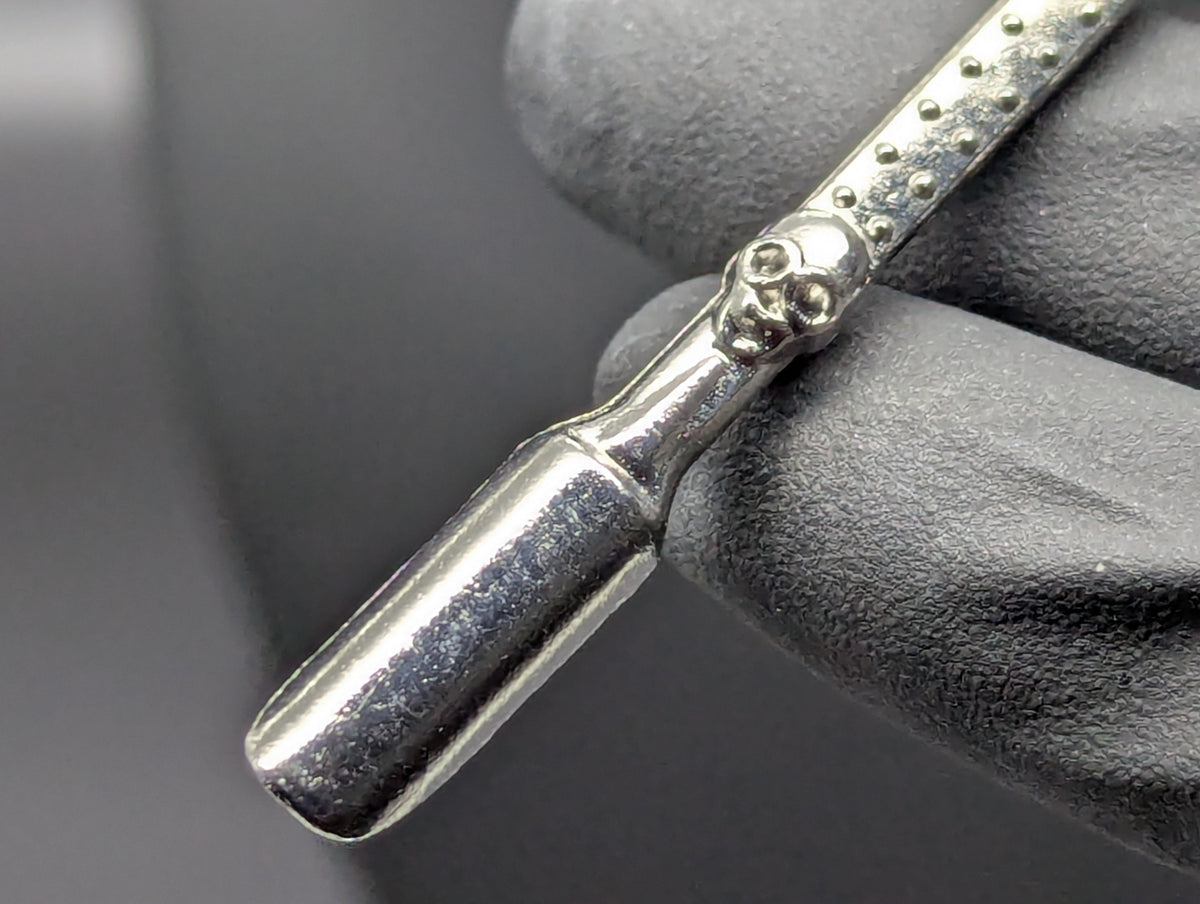 SILVER BLING SKULL MAGIC PARTY SPOON KEYRING
