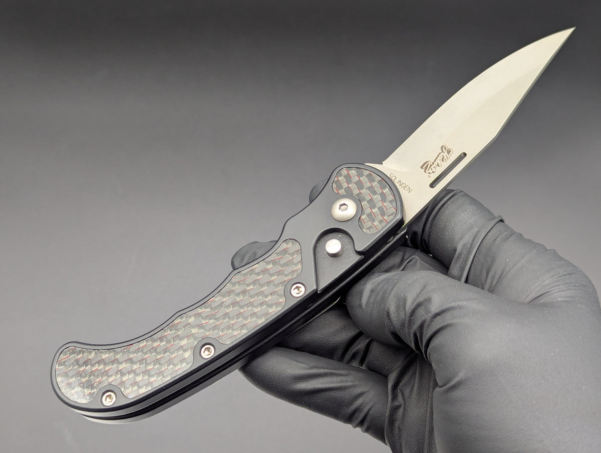 Vintage HERBERTZ SOLINGEN Carbon Fiber Automatic Knife
