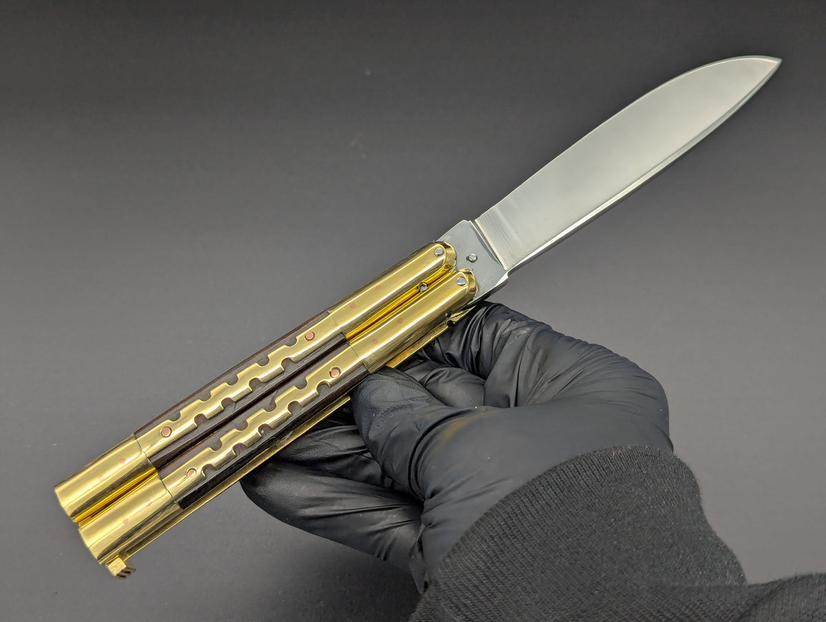 9" HEAVYWEIGHT BRASS FHM KALAPKUP BALISONG DROP