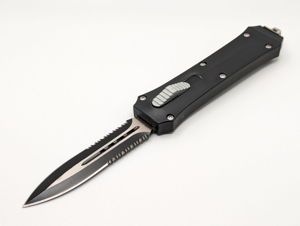 9.5" Gothic Coffin D/A OTF Knife Serrated