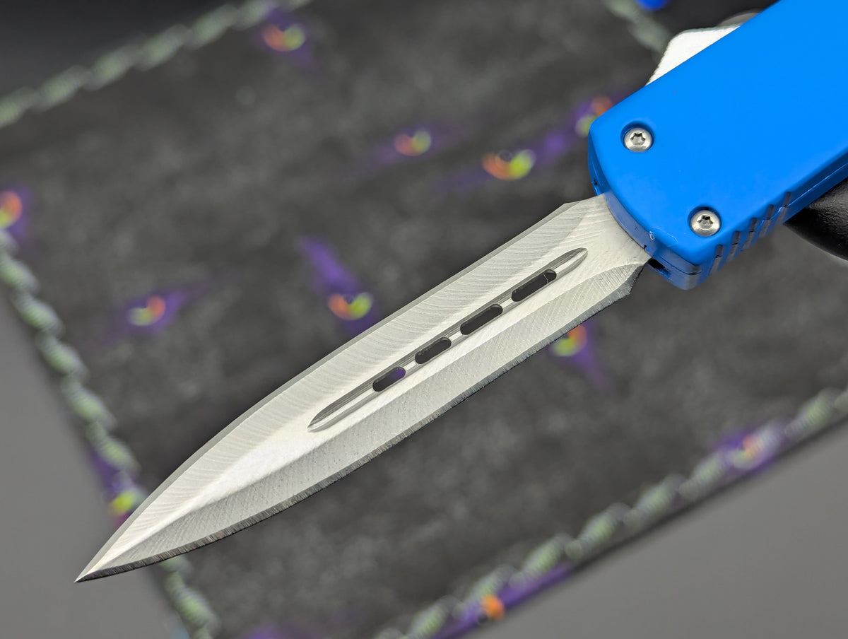 9.5" BLUE SLIMLINE EXECUTIVE D/A OTF KNIFE DOUBLE EDGE