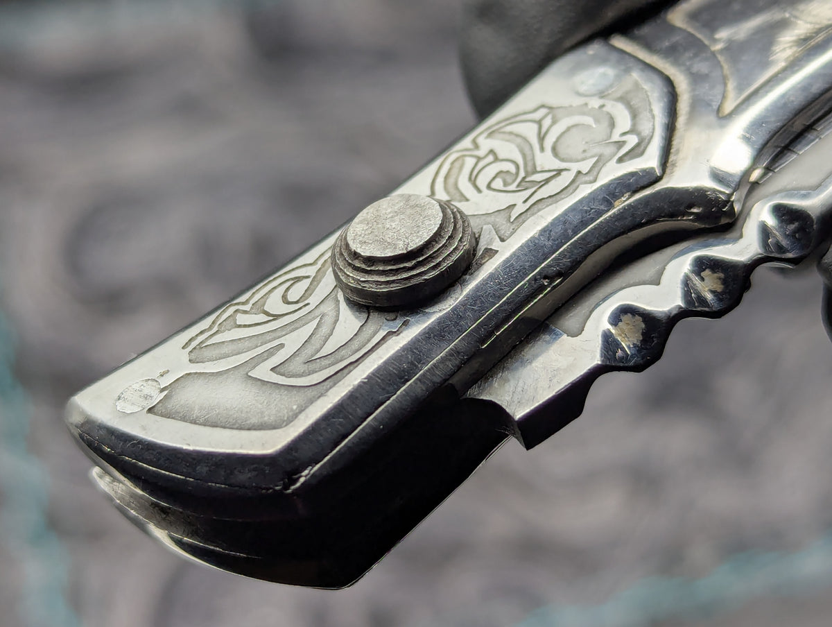 Engraved Stainless Russian Prison Made RPK Automatic Switchblade Knife