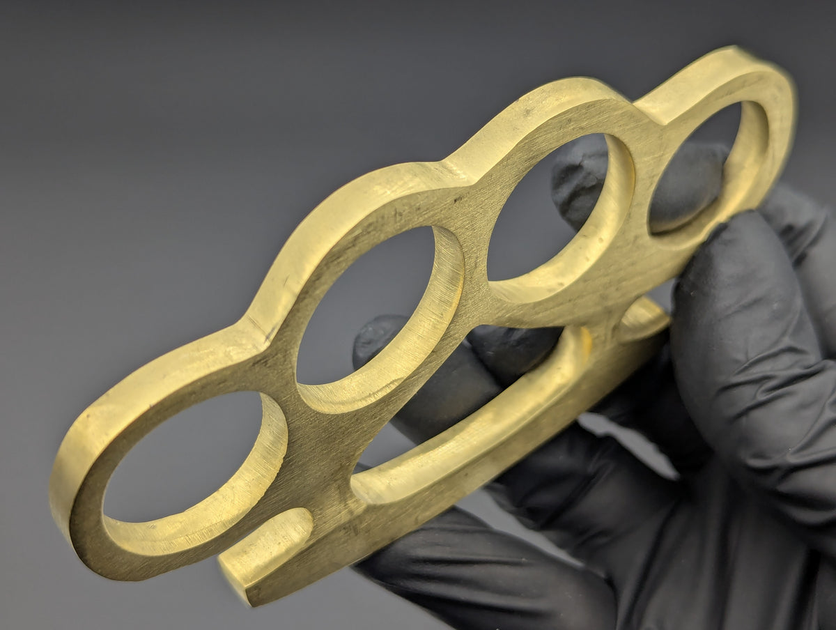 PRESS YOUR LUCK SOLID BRASS STOCK KNUCKLE DUSTER