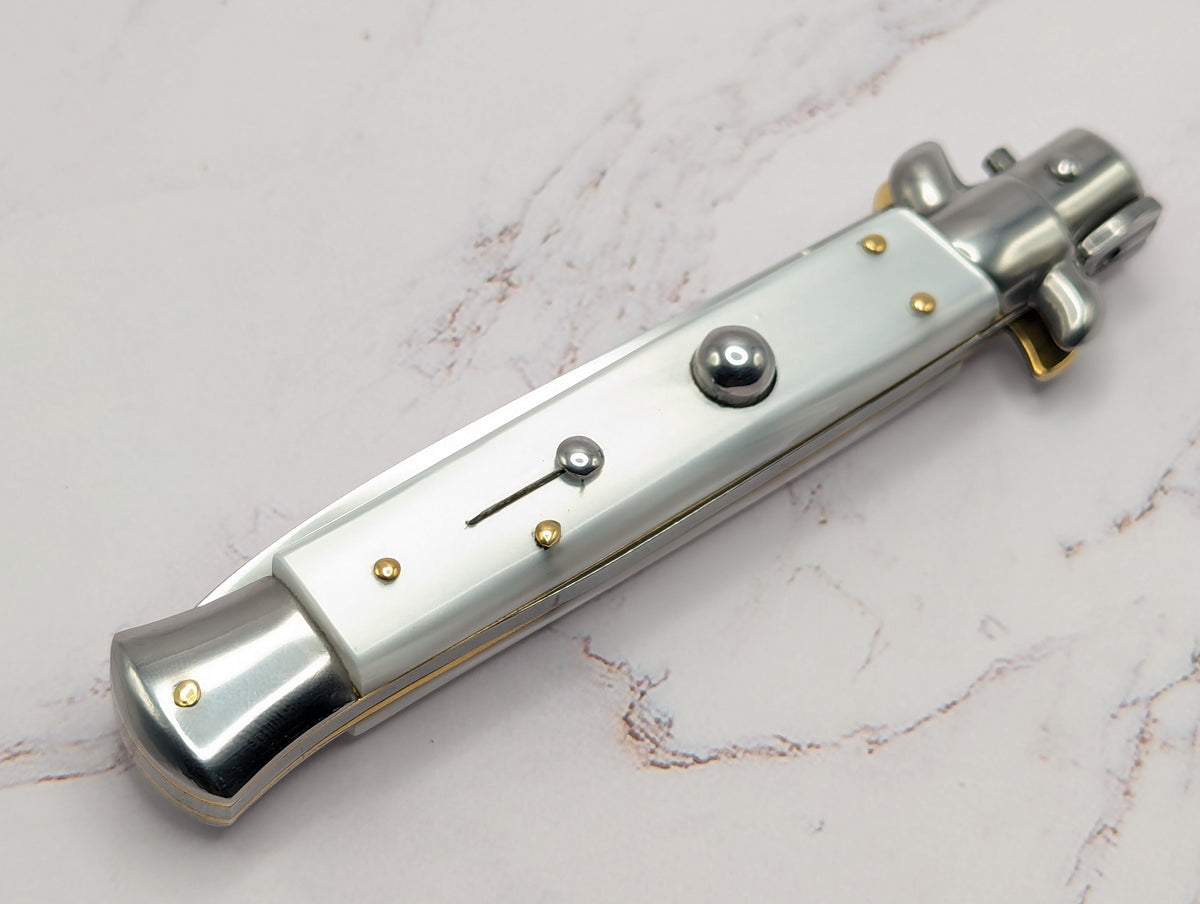 9" Renzo Beltrame Imitation Pearl Flat Grind Italian Stiletto