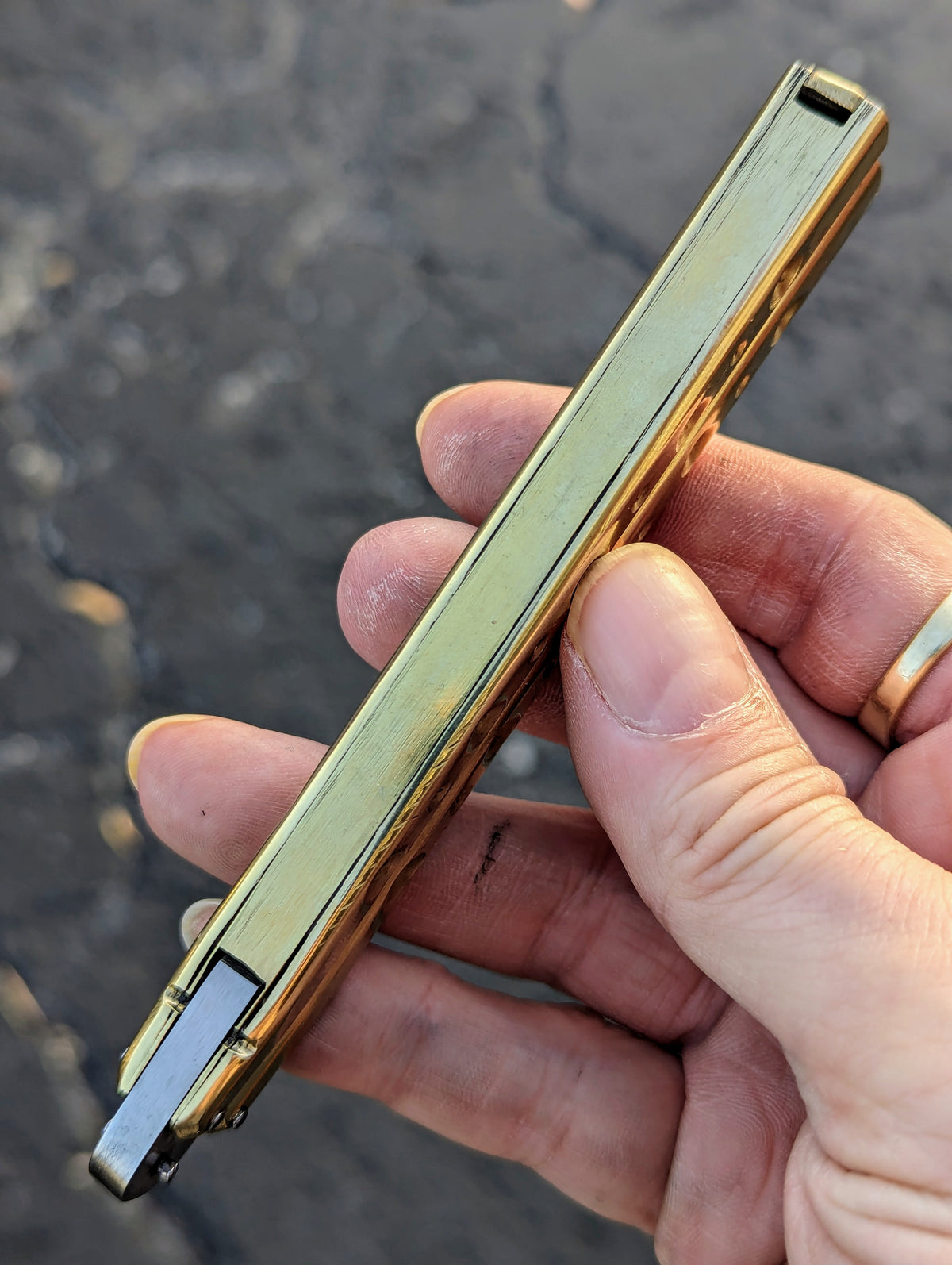9" Solid Brass Milled FHM Balisong Knife Rambo