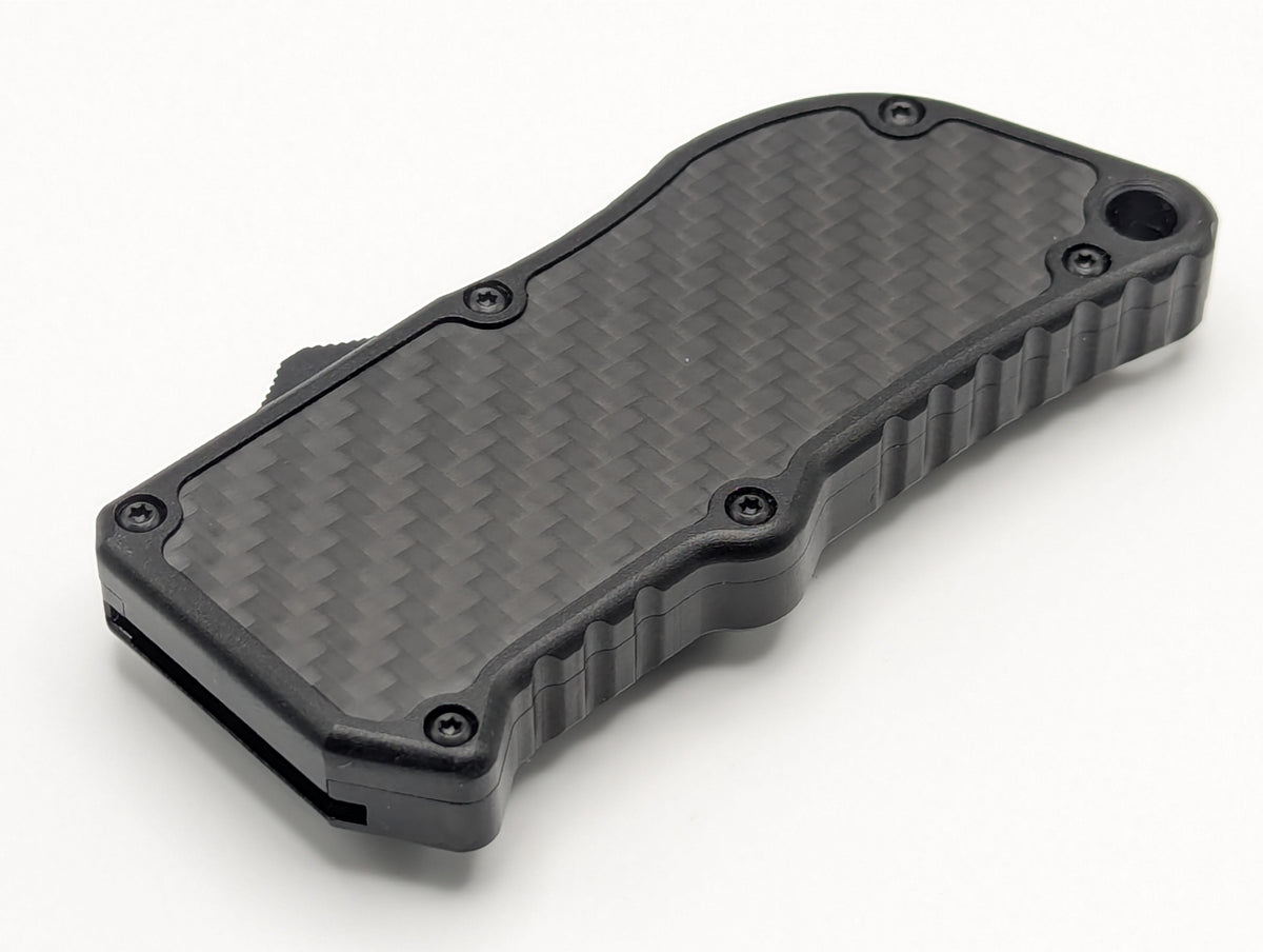 Black Carbon Fiber D/A Box Cutter OTF Knife