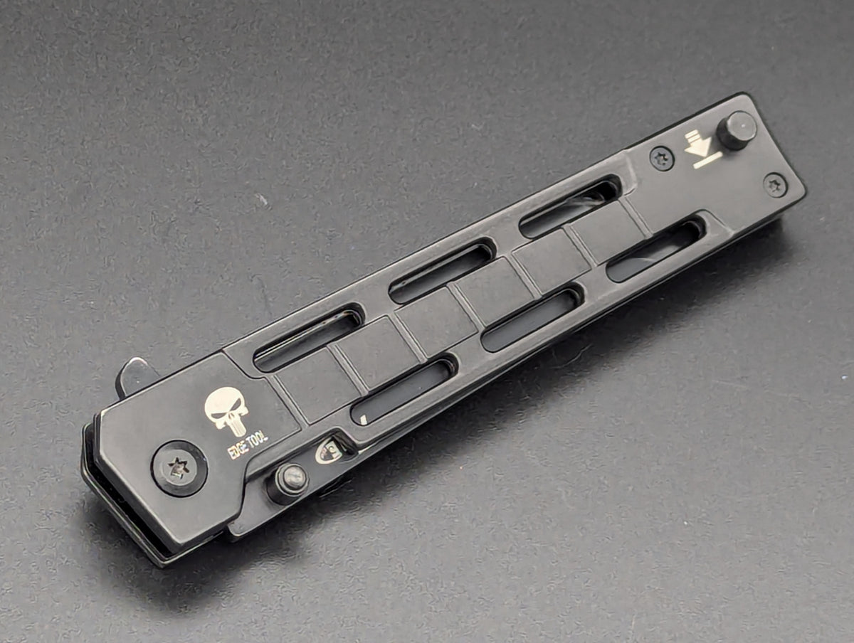 Spring Assisted Tanto Knife w/ Dual Band Slingshot